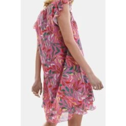 Ruffle Sleeves Wave Hem Dress Pink -Maison Close Sales ruffle sleeves wave hem dress pink e418ed34c3792105f3d35df0fb84c630