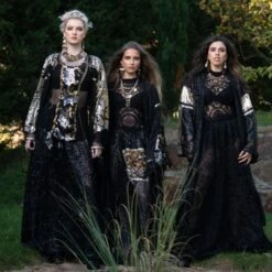 Ariana - Black Multi Lace And Golden Sequin Maxi Skirt -Maison Close Sales s6gohsqtyddlpttfr8nk