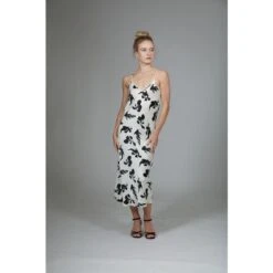 V Silk Slip Dress - Koi Ink & Off White Print -Maison Close Sales s722ds28jphjlepvtxo4