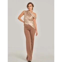 Sandstorm Satin Waistband Flared Trousers -Maison Close Sales sandstorm satin waistband flared trousers 5f63ded42b05ee91855f2fc37e2667b6