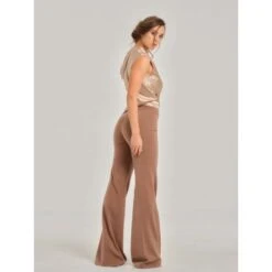 Sandstorm Satin Waistband Flared Trousers -Maison Close Sales sandstorm satin waistband flared trousers 6570aac3c53151afb592b3b1cf6425a5