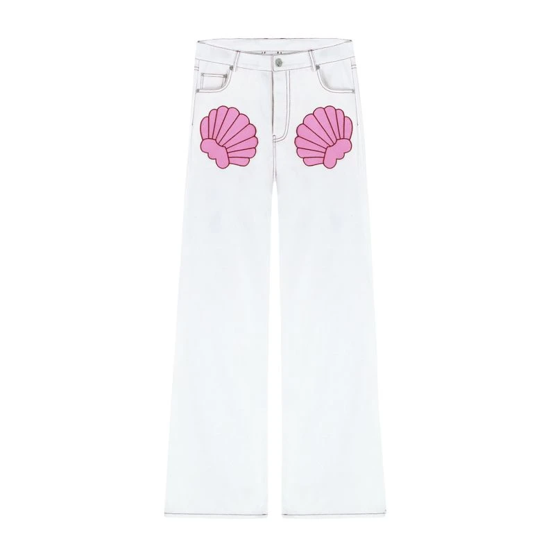 Seashell Embroidered Wide-Leg Pants 3 Seashell Embroidered Wide-Leg Pants