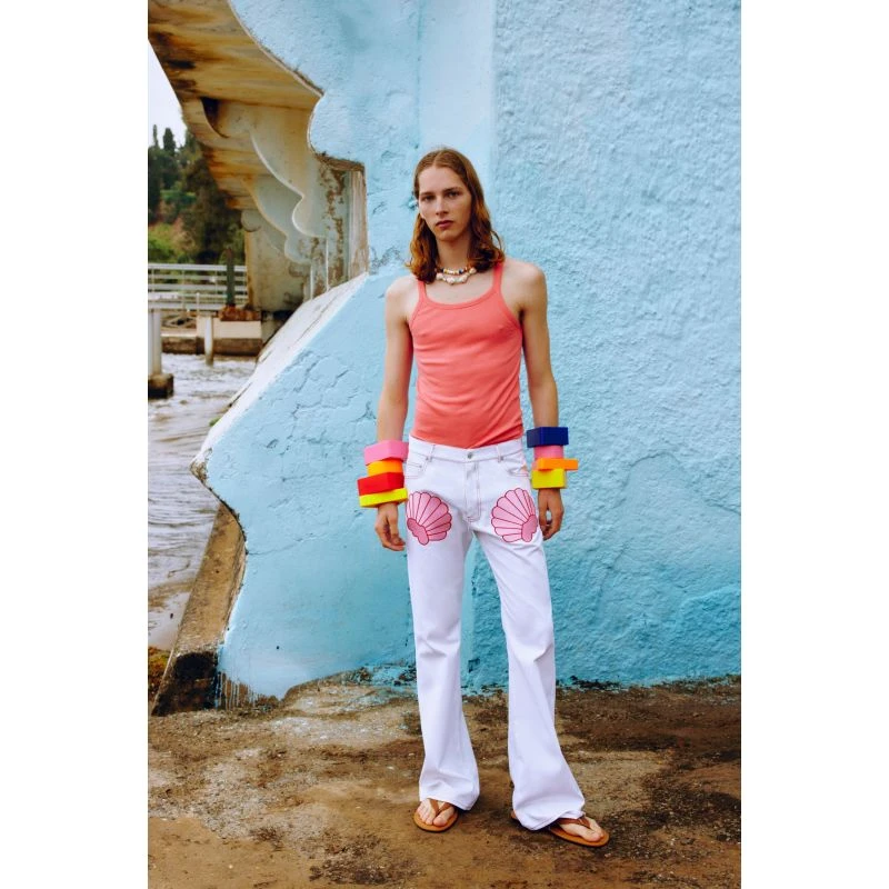 Seashell Embroidered Wide-Leg Pants 4 Seashell Embroidered Wide-Leg Pants - Image 2