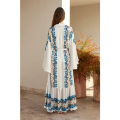 Selene Long Kimono Pattern Navy Blue -Maison Close Sales selene long kimono pattern navy blue 59fdc6118ff3d2b946ee17917a55dc7d