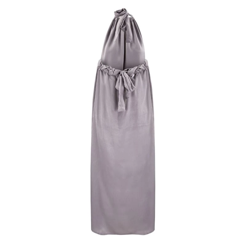 Tallulah Halter Satin Maxi Dress In Silver Grey 4 Tallulah Halter Satin Maxi Dress In Silver Grey - Image 2
