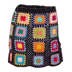 Square Crochet Skirt - Black -Maison Close Sales square crochet skirt black 6a019c122f4a84d46176deeaf2ec4907