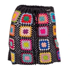 Square Crochet Skirt - Black