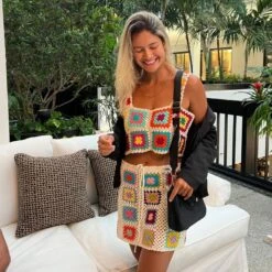 Square Crochet Mini Skirt - Off- White -Maison Close Sales square mini skirt off white afe513f387790ea0f1bb9d53dec82b6a