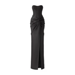 Strapless Knotted Bodycon Maxi Dress