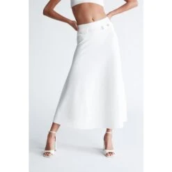 Vivien Midi Flared Knit Skirt In Ecru -Maison Close Sales styleboom x peraluna vivien skirt du g me detayl diz alt klos kad n triko etek ekru 8a49782acd3d9fe7c66a26333e70d9ae