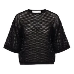 Suzana Mesh Black Blouse