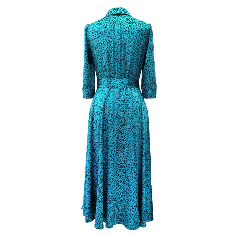 Marsden Dress Turquoise Leopard Print 10 Marsden Dress Turquoise Leopard Print - Image 8