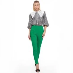 Slim Fit Cotton Green Pants -Maison Close Sales szyyk6o47hw4tdlh14nd