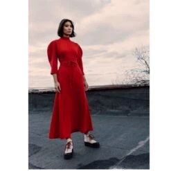 Red Fitted Dress With Belt -Maison Close Sales tai3is6eebujzljuztwi