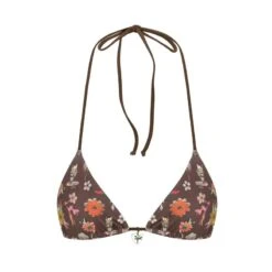 Surfin Kitty Floral Print Tamara Bikini Top