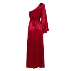 Theone One-Shoulder Satin Jacquard Dress Red -Maison Close Sales theone one shoulder satin jacquard dress red c46e37603c4e2c487cd977b045019911