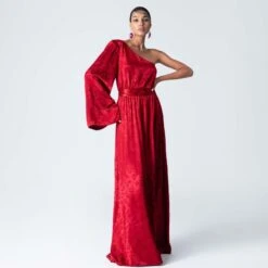 Theone One-Shoulder Satin Jacquard Dress Red -Maison Close Sales theone one shoulder satin jacquard dress red d9c8e6cd996b8748ed6bfdc475a1fe84
