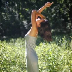 Natural Dyed Prairie Wildrye Slip Dress In Tall Bell Flower -Maison Close Sales tko49bv6ffyfe1ickizf