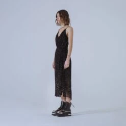 Ann Long Black Devorè-Velvet Dress -Maison Close Sales tldhxjovt4fdtoawvvjt