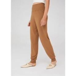 High Waist Cashmere Blend Knitwear Jogger Trousers - Brown -Maison Close Sales trksomf2ex0npnijlpx7