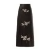 Long Faux Leather A-Line Skirt With Embroidery Black -Maison Close Sales tuenixwimrm9jcch3ndc
