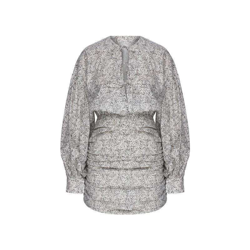 Carlotte Dress In White Printed Poplin 3 Carlotte Dress In White Printed Poplin