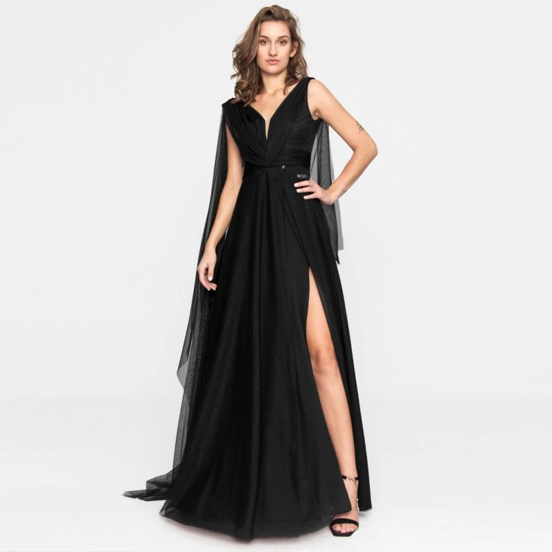 Terracotta Tulle Evening Gown Black 4 Terracotta Tulle Evening Gown Black - Image 2