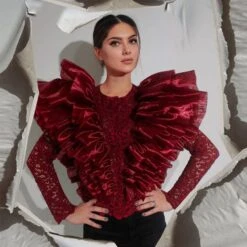 Bordeaux Ruffled Designer Blouse -Maison Close Sales uhpxn5ygukahyyxj9xwg