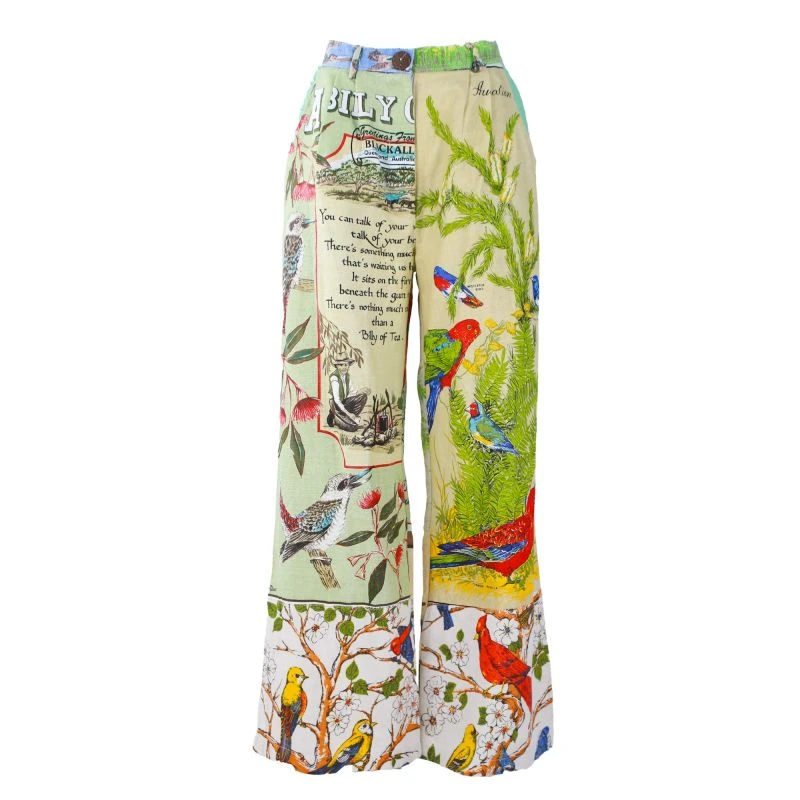 Re-Trousers Upcycled Wide Legged Vibrant Tropical Print 3 Re-Trousers Upcycled Wide Legged Vibrant Tropical Print