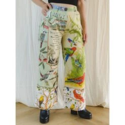 Re-Trousers Upcycled Wide Legged Vibrant Tropical Print 17 Re-Trousers Upcycled Wide Legged Vibrant Tropical Print -Maison Close Sales upcycled artistic trousers with colorful tropical art 1cb2a38ba94693c0e55e3e934781c45a