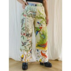 Re-Trousers Upcycled Wide Legged Vibrant Tropical Print 14 Re-Trousers Upcycled Wide Legged Vibrant Tropical Print -Maison Close Sales upcycled artistic trousers with colorful tropical art 36d53292811aab5ed747bbb0bc6d0adf