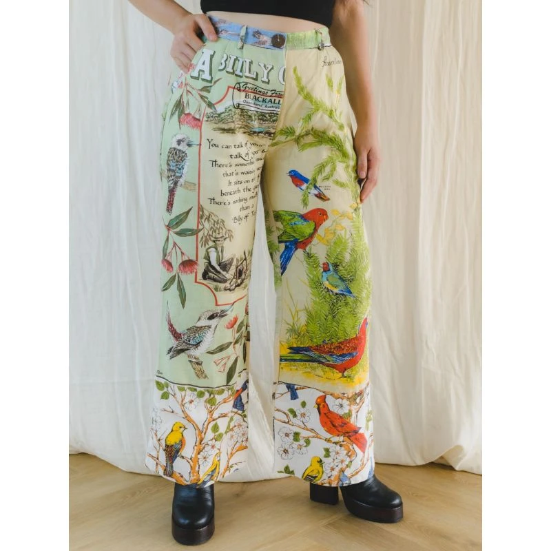 Re-Trousers Upcycled Wide Legged Vibrant Tropical Print 5 Re-Trousers Upcycled Wide Legged Vibrant Tropical Print - Image 3