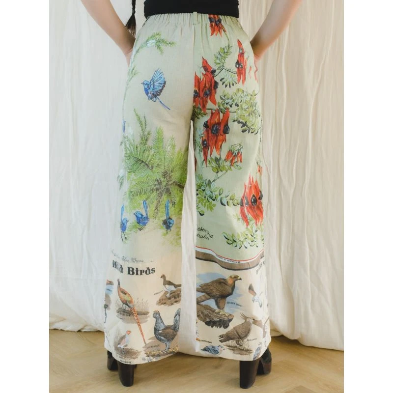 Re-Trousers Upcycled Wide Legged Vibrant Tropical Print 12 Re-Trousers Upcycled Wide Legged Vibrant Tropical Print - Image 10