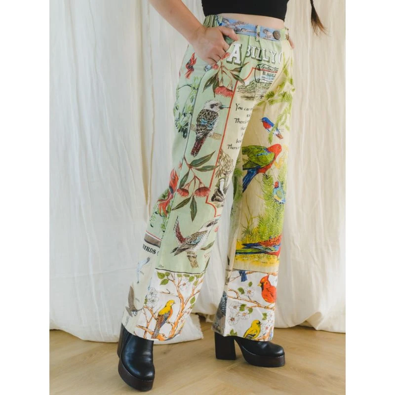Re-Trousers Upcycled Wide Legged Vibrant Tropical Print 11 Re-Trousers Upcycled Wide Legged Vibrant Tropical Print - Image 9