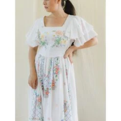 Upcycled Vintage Floral Embroidered Maxi Dress With Pink Border 37 Upcycled Vintage Floral Embroidered Maxi Dress With Pink Border -Maison Close Sales upcycled vintage floral embroidered maxi dress with pink border 168b59218a82e9cf353f9bd4127e02ae