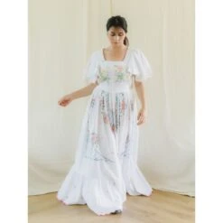 Upcycled Vintage Floral Embroidered Maxi Dress With Pink Border 25 Upcycled Vintage Floral Embroidered Maxi Dress With Pink Border -Maison Close Sales upcycled vintage floral embroidered maxi dress with pink border 281dfbde32dcfe80625f8db1328d834d