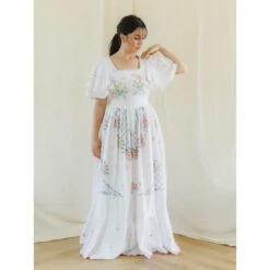 Upcycled Vintage Floral Embroidered Maxi Dress With Pink Border 27 Upcycled Vintage Floral Embroidered Maxi Dress With Pink Border -Maison Close Sales upcycled vintage floral embroidered maxi dress with pink border 38cc0eb4004755527a27d2cf8fc01371