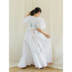 Upcycled Vintage Floral Embroidered Maxi Dress With Pink Border 33 Upcycled Vintage Floral Embroidered Maxi Dress With Pink Border -Maison Close Sales upcycled vintage floral embroidered maxi dress with pink border e9766dac4890ebd36b53536c5446520c