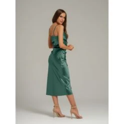 Venice Satin Midi Dress – Emerald Green -Maison Close Sales venice satin midi dress emerald green 863389f7bd9f036ee8780091bb12d8f2