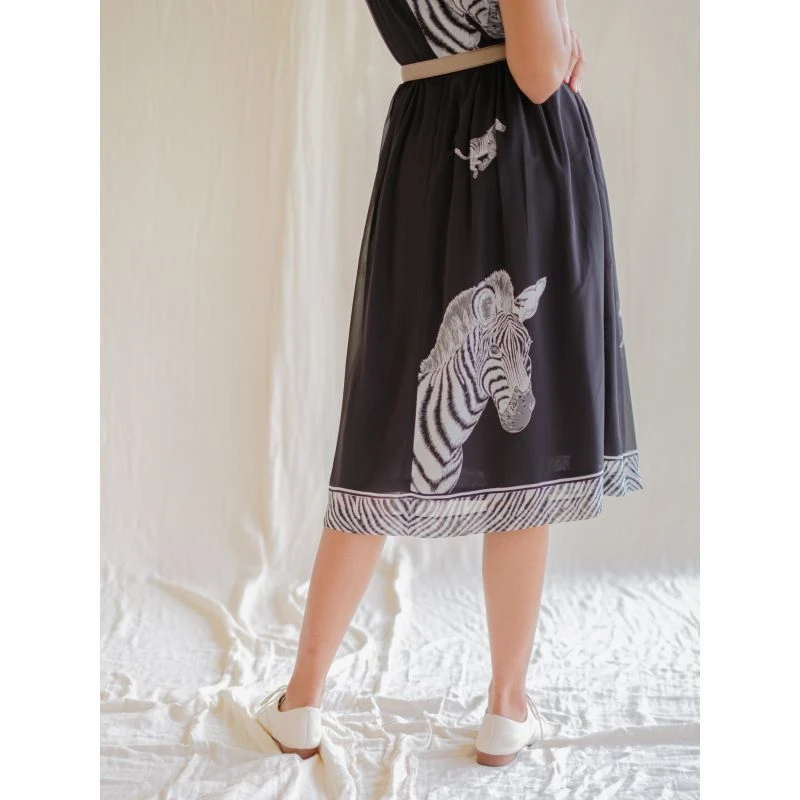 Vintage Chiffon Dress With Bold Zebra Print 16 Vintage Chiffon Dress With Bold Zebra Print - Image 14