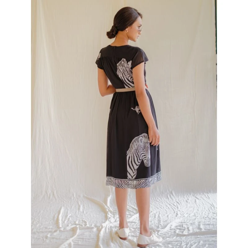 Vintage Chiffon Dress With Bold Zebra Print 6 Vintage Chiffon Dress With Bold Zebra Print - Image 4