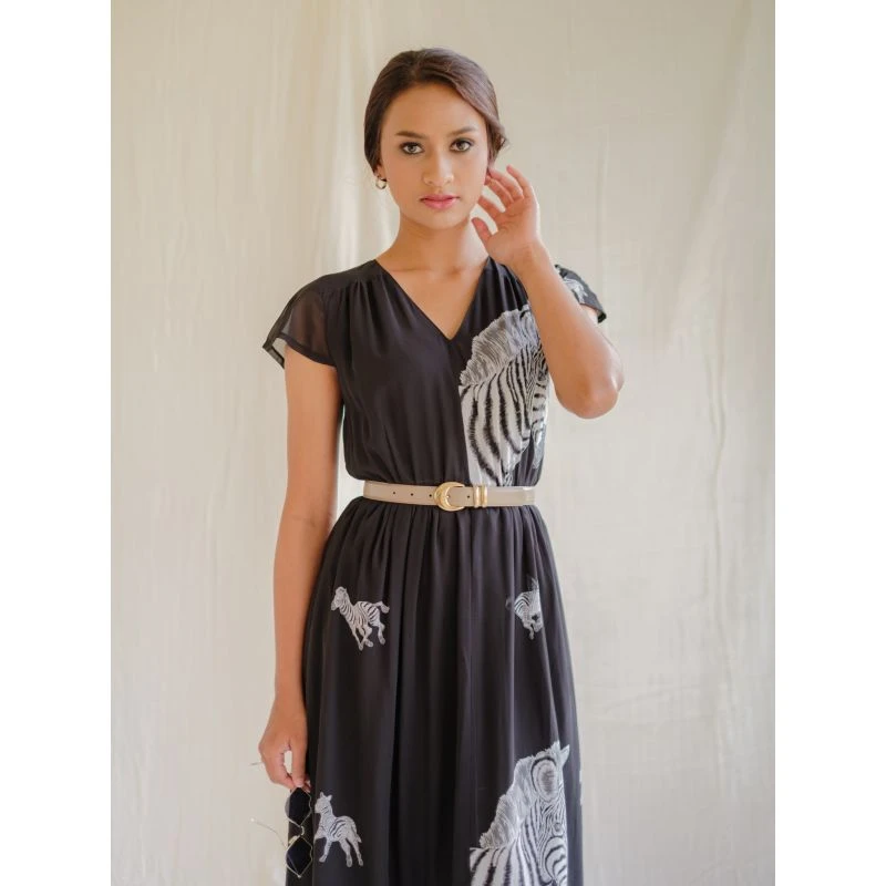 Vintage Chiffon Dress With Bold Zebra Print 7 Vintage Chiffon Dress With Bold Zebra Print - Image 5