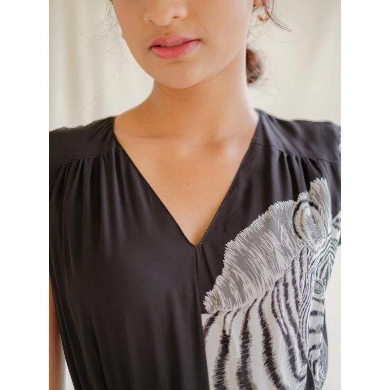 Vintage Chiffon Dress With Bold Zebra Print 8 Vintage Chiffon Dress With Bold Zebra Print - Image 6