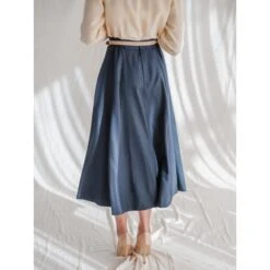Vintage Cotton Navy Blue Maxi Skirt -Maison Close Sales vintage satin navy blue maxi skirt a1ed4f88f95ff39531bc1ef7347052a9