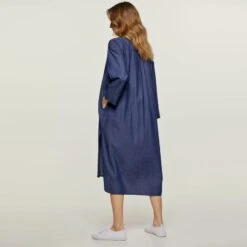 Indigo Midi Dress With Side Slits -Maison Close Sales vmiaqhnbbwt5tobm5kqt