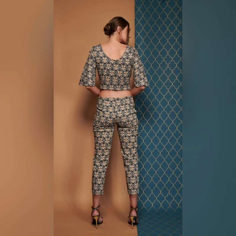 Finlay Straight Leg Baroque Print Cropped Trouser 5 Finlay Straight Leg Baroque Print Cropped Trouser - Image 3