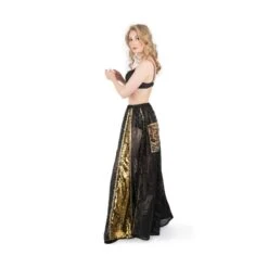 Ariana - Black Multi Lace And Golden Sequin Maxi Skirt -Maison Close Sales w8aurqhqdqwerbgswbki