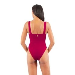 Saint Tropez Ruffled One-Piece Swimsuit In Red Coral -Maison Close Sales w8jfohwlgxth92zeulks