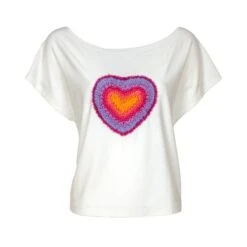 White Blouse With Hand-Embroidered Heart Motif
