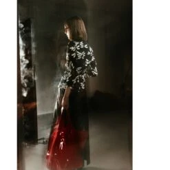 Long Faux Leather A-Line Skirt With Embroidery Black -Maison Close Sales whn6kocjjvdpsfrmgowc